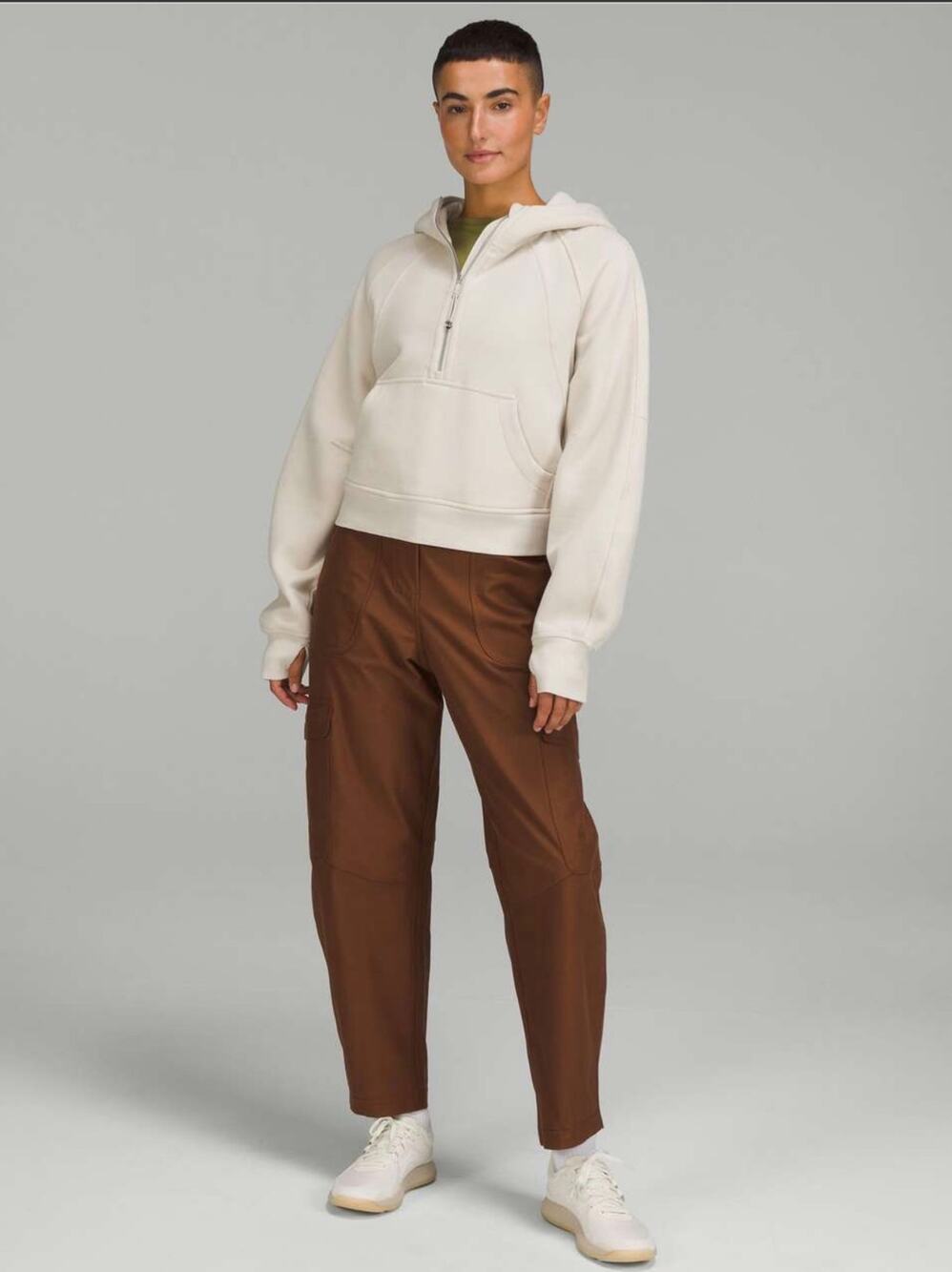 Lululemon Scuba Oversized Half-Zip Hoodie Natural Ivory size M/L